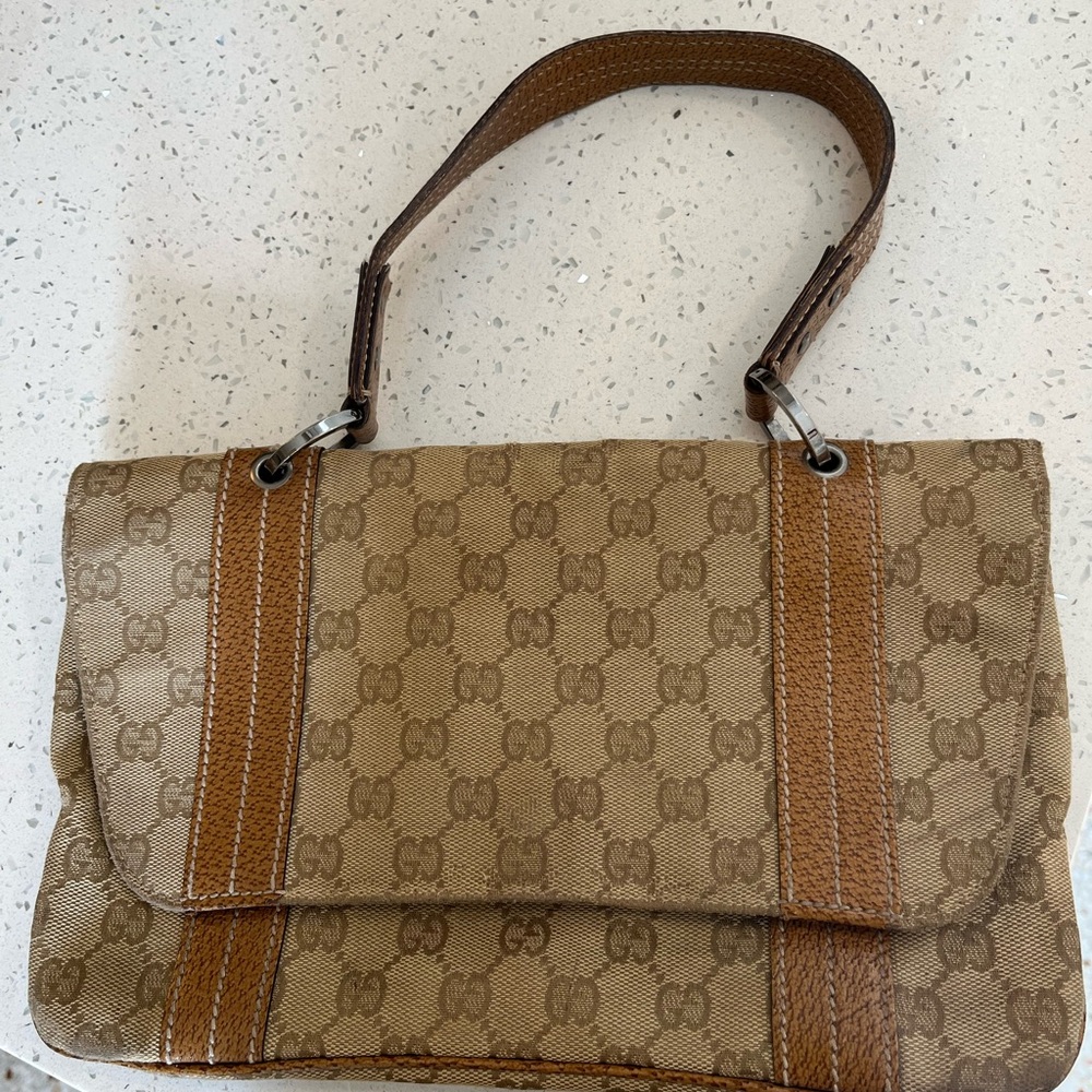 Gucci Tan and Brown Shoulder Bag